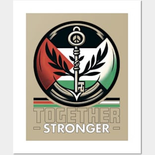 United for Peace - Together Stronger Palestine Posters and Art